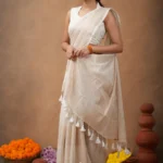 Pure Mul Cotton Saree with Subtle Woven Design