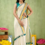 Rama Radiance – Mul Cotton Saree with Golden Edge