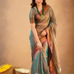 Rama Green Handloom Cotton Tissue Saree